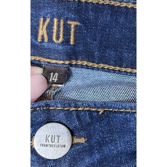kut from the kloth Women’s Size 14 Jeans Crop Straight Blue Stretch Zipper - Picture 4 of 15